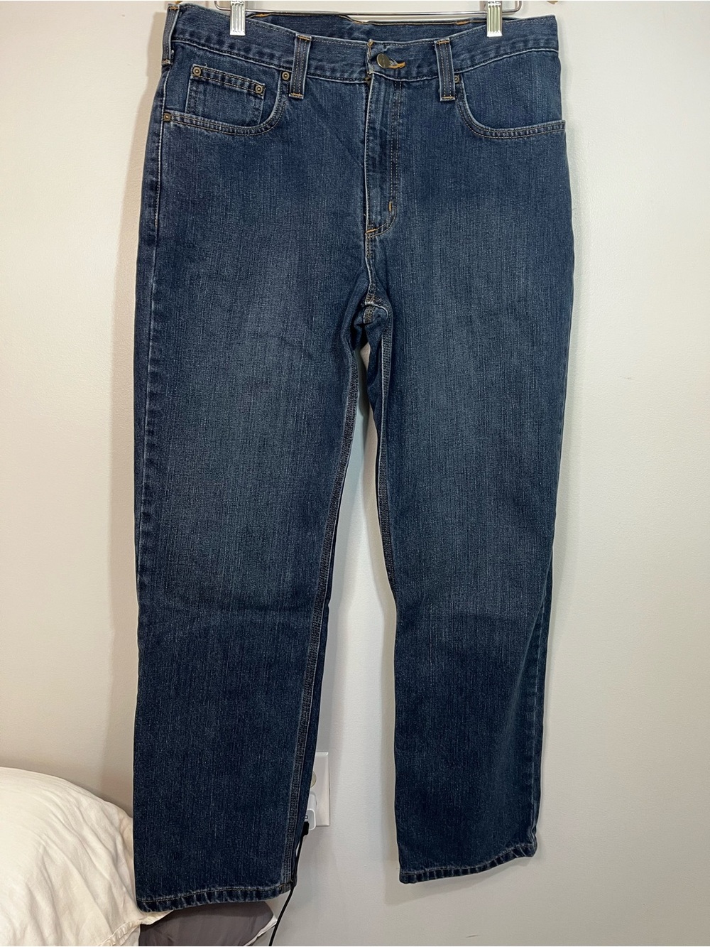 Carhartt Men's Holter Jeans Relaxed Fit Dark Wash Work Denim 34 x 32